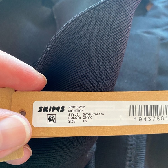 SKIMS Knit Swim Monokini Onyx Bodysuit One Piece Swimsuit Bandage XL & XS - Picture 5 of 5